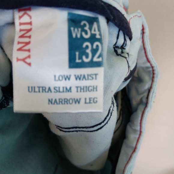 Spykar Jeans Mens 34x32 Blue Light Wash Low Rise Ultra Slim Thigh Narrow Stretch - Picture 7 of 8